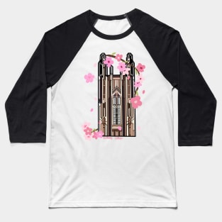 Wellesley College Galen Stone Tower Flowers Baseball T-Shirt